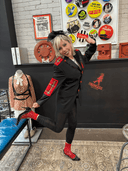 Classic Black Tuxedo Jacket – Reworked with Red Tartan & Epaulettes - Reckless Swagger