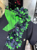Classic Long Navy Blue Jacket Transformed — “TOXIC” Neon Green Creation - Reckless Swagger