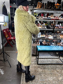 Classic Punk Rock Green Shaggy Coat - Reckless Swagger
