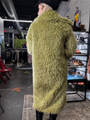 Classic Punk Rock Green Shaggy Coat - Reckless Swagger