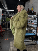 Classic Punk Rock Green Shaggy Coat - Reckless Swagger