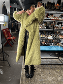 Classic Punk Rock Green Shaggy Coat - Reckless Swagger