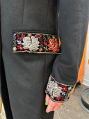 Classic Wool Coat - Swedish Style Cuffs with Contrasting Buttons & Back Belt - Reckless Swagger