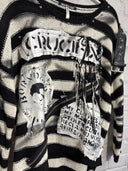 Crucifix B/W Striped Buckle - Reckless Swagger