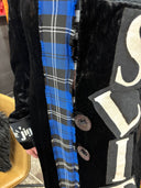 Custom Crushed Velvet Punk Rock Coat - Story of The Slits Tartan Design - Reckless Swagger