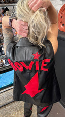 David Bowie Ziggy Faux Leather Vest + Pants Suit with Lightning Bolt & Star Patches | One of a Kind - Reckless Swagger