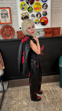 David Bowie Ziggy Faux Leather Vest + Pants Suit with Lightning Bolt & Star Patches | One of a Kind - Reckless Swagger