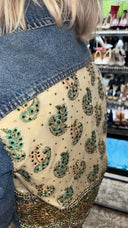 Denim Jean Jacket w/Embellished Paisley - Reckless Swagger