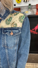 Denim Jean Jacket w/Embellished Paisley - Reckless Swagger