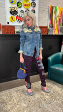 Denim Jean Jacket w/Embellished Paisley - Reckless Swagger