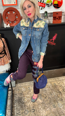 Denim Jean Jacket w/Embellished Paisley - Reckless Swagger