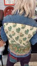 Denim Jean Jacket w/Embellished Paisley - Reckless Swagger