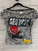 Destroy Leopard SS Top Zip Punk - Reckless Swagger