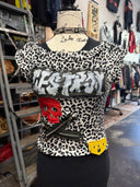 Destroy Leopard SS Top Zip Punk - Reckless Swagger