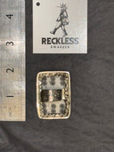 Domino White Tile Silvertone Ring - Reckless Swagger