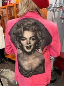 Double Breasted Pink Marilyn Linen Leopard Accent - Reckless Swagger