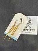 Earrings - Gold spikes on gold cz finding - Reckless Swagger
