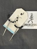 Earrings - Large silver rings w/ silver spikes and black 6/0's - Reckless Swagger