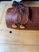 Earrings - Silver large hoops with organic gold drops - Reckless Swagger