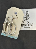 Earrings - Silver ovals with bronze arrow dangles - Reckless Swagger