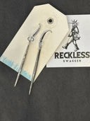 Earrings - Silver spikes on silver cz finding - Reckless Swagger