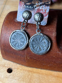 Earrings - Tibetan coin charms on antique gold posts - Reckless Swagger