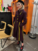 Embellished Betsey Johnson Coat - Bright Yellow Tartan with Custom Matching Buttons - Reckless Swagger