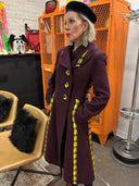 Embellished Betsey Johnson Coat - Bright Yellow Tartan with Custom Matching Buttons - Reckless Swagger
