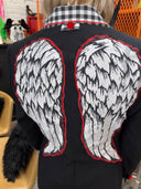 Fallen Angels Checkerboard Punk Jacket - Full Back Wings Design - Reckless Swagger