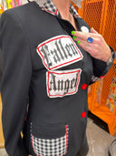 Fallen Angels Checkerboard Punk Jacket - Full Back Wings Design - Reckless Swagger