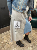 Felted Grey Wool Denim Re - JIG Skirt - Upcycled Punk Statement Piece - Reckless Swagger