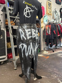 God Save The Chaos Hand-painted genuine leather skirt - Reckless Swagger