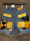 Gold Foil Floral Print Denim - Premium Festival Wear - Reckless Swagger