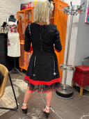 Gothic Black & Red Punk Dress with Matching Petticoat Set - Reckless Swagger