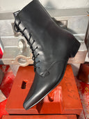 Grain Leather Black Winklepicker Boot - Reckless Swagger