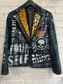 Green Blue Tartan Resist Coat - Reckless Swagger