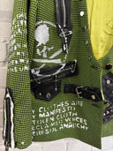 Green Checkered Zip Punk blazer - Reckless Swagger