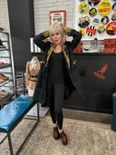 Green Tartan Coat with Yellow Tartan Contrast Lapel & Safety Pins - Reckless Swagger