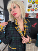 Green Tartan Coat with Yellow Tartan Contrast Lapel & Safety Pins - Reckless Swagger