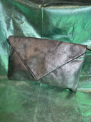 Hammered Silver Leather Clutch - Reckless Swagger