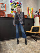 Hand - Painted Stars & Skulls Embellished Upcycled Jacket - Reckless Swagger