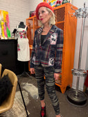 Harley Quinn Joker Plaid Jacket - Punk Rock Detailed Cosplay Outerwear - Reckless Swagger
