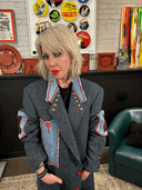 Harris Tweed & Denim Brass Jacket – Statement Heritage Punk Outerwear - Reckless Swagger