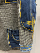 Herringbone Punk Blazer – Denim Lapel & Pocket Mashup - Reckless Swagger