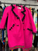 Hot Pink Bouclé Punk Coat - Reckless Swagger