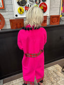 Hot Pink Bouclé Punk Coat - Reckless Swagger