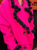 Hot Pink Bouclé Punk Coat - Reckless Swagger