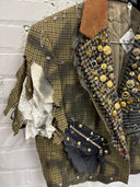 Houndstooth Cropped Blazer - Reckless Swagger