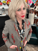 Houndstooth Reworked Red Tartan Lightning bolts - Reckless Swagger