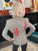 Houndstooth Reworked Red Tartan Lightning bolts - Reckless Swagger